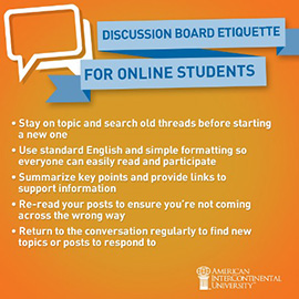 Discussion Board Etiquette for Online Students