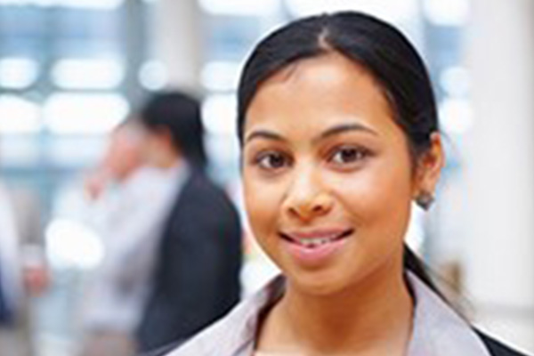 Young professional woman in a modern office