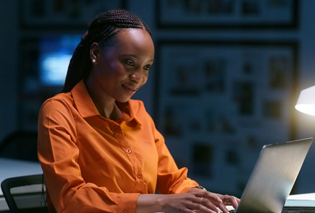 Woman on computer