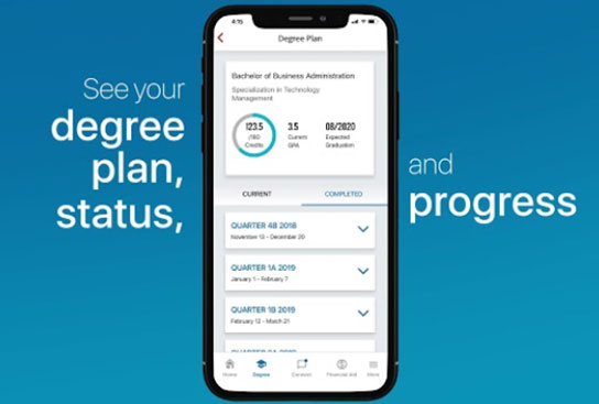 see your degree plan, status, and progress - AIU mobile app